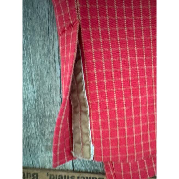Anthropologie Red Check The Essential Slim High Waist Trousers Pants Size 8 - Picture 10 of 12